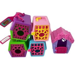Lot of 5 Toy Doll Pet Carriers Barbie Puppy Love Simba Dog Cat